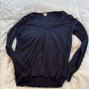 J. Crew Blue Fitted Long Sleeve Tee